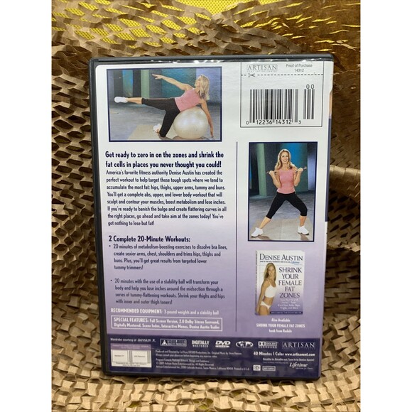 Shrink Your Female Fat Zones (DVD, 2003) With Denise Austin Pre-Owned 2 Workouts - Picture 2 of 3